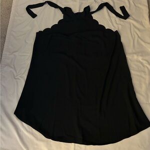 Black SHEIN scalloped halter dress